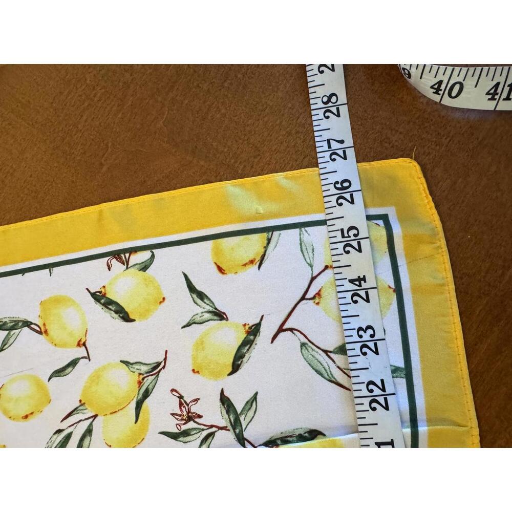 Yellow Lemon Print Square Scarf for Women - Picture 3 of 3